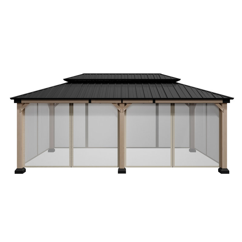 mondawe 12 Ft. X 20 Ft. Outdoor Fir Solid Wood Frame Patio Gazebo